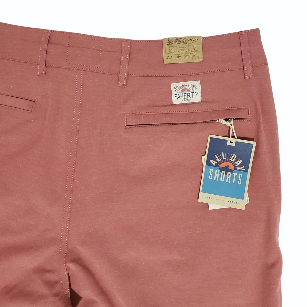 Faherty Belt Loop All Day 9-Inch Shorts Men 34 Sunrose NWT - Picture 4 of 4